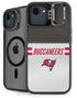 NFL Tampa Bay Buccaneers White Striped iPhone 16e Kickstand Case