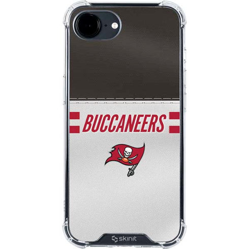 NFL Tampa Bay Buccaneers White Striped iPhone 16e Clear Case