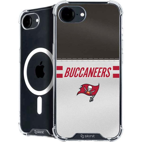 NFL Tampa Bay Buccaneers White Striped iPhone 16e MagSafe Case