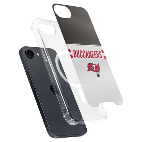 NFL Tampa Bay Buccaneers White Striped iPhone 16e MagSafe Case