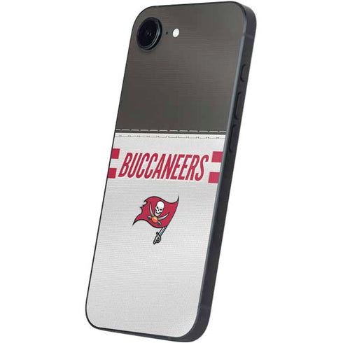 NFL Tampa Bay Buccaneers White Striped iPhone 16e Skin