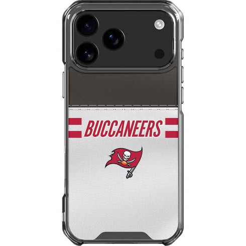 NFL Tampa Bay Buccaneers White Striped iPhone 18 Pro Max Clear Case