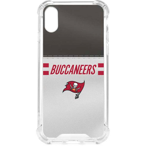 NFL Tampa Bay Buccaneers White Striped iPhone XS Clear Case