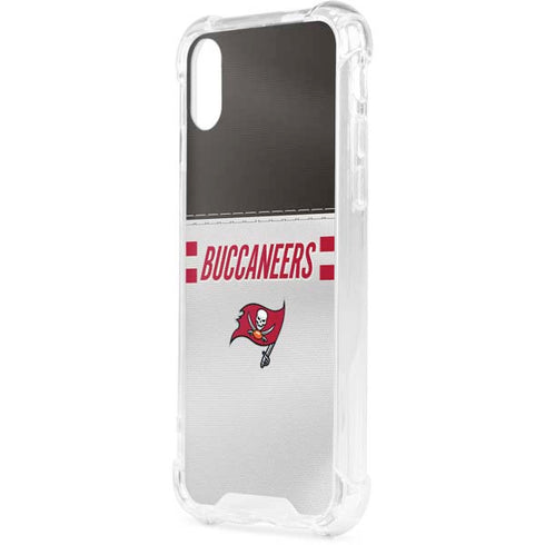 NFL Tampa Bay Buccaneers White Striped iPhone XS Clear Case