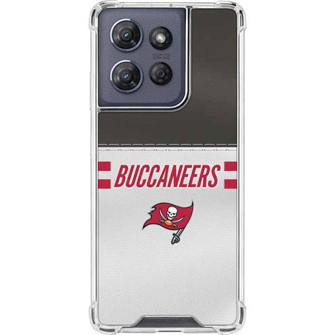 NFL Tampa Bay Buccaneers White Striped Moto G Play 5G (2025) Clear Case