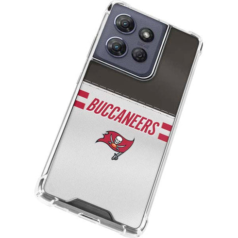 NFL Tampa Bay Buccaneers White Striped Moto G Play 5G (2025) Clear Case