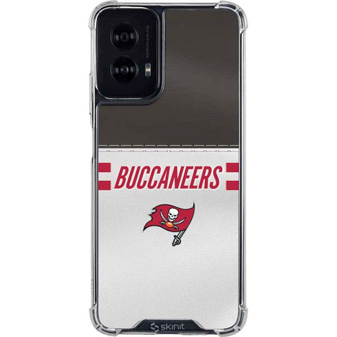 NFL Tampa Bay Buccaneers White Striped Moto G Power 5G (2024) Clear Case