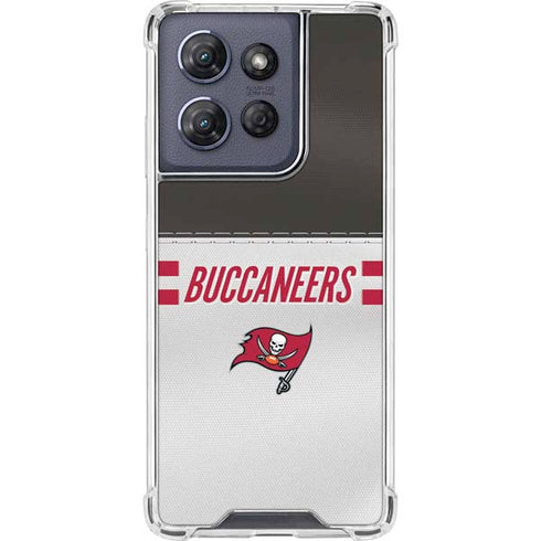 NFL Tampa Bay Buccaneers White Striped Moto G Power 5G (2025) Clear Case