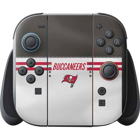 NFL Tampa Bay Buccaneers White Striped Nintendo Switch 2 (2025) with Joy-Con Skin