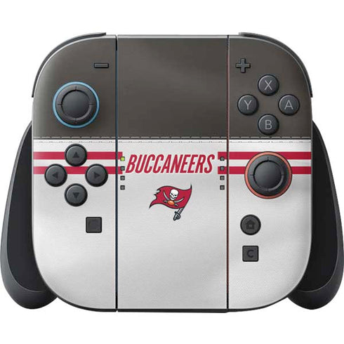 NFL Tampa Bay Buccaneers White Striped Nintendo Switch 2 (2025) Joy-Con Controller Skin