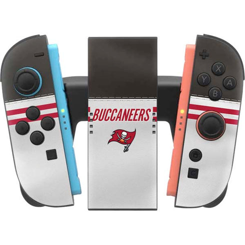 NFL Tampa Bay Buccaneers White Striped Nintendo Switch 2 (2025) Joy-Con Controller Skin