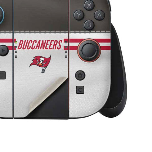 NFL Tampa Bay Buccaneers White Striped Nintendo Switch 2 (2025) Joy-Con Controller Skin