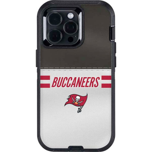 NFL Tampa Bay Buccaneers White Striped Otterbox Defender iPhone Skin