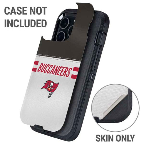 NFL Tampa Bay Buccaneers White Striped Otterbox Defender iPhone Skin