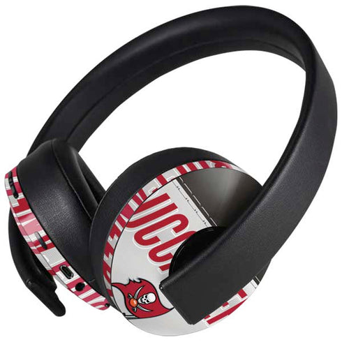 NFL Tampa Bay Buccaneers White Striped PlayStation 4 Gold Wireless Headset Skin