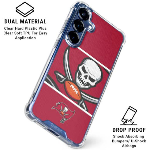 NFL Tampa Bay Buccaneers Zone Block Galaxy S25 Plus Clear Case