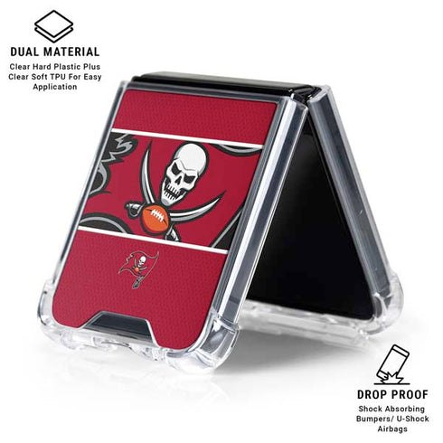 NFL Tampa Bay Buccaneers Zone Block Galaxy Z Flip6 Clear Case
