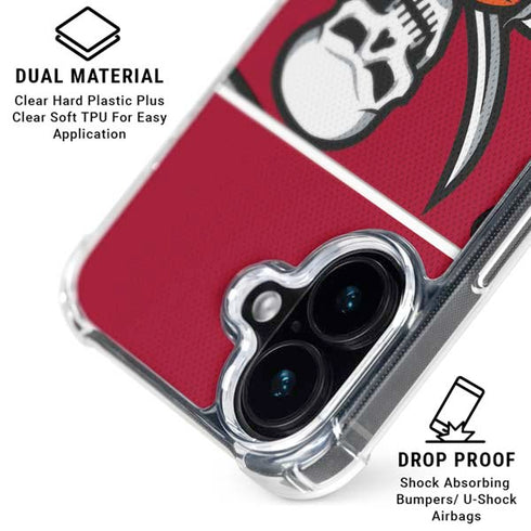 NFL Tampa Bay Buccaneers Zone Block iPhone 16 Plus Clear Case