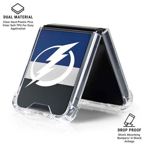 NHL Tampa Bay Lightning Alternate Jersey Galaxy Z Flip6 Clear Case