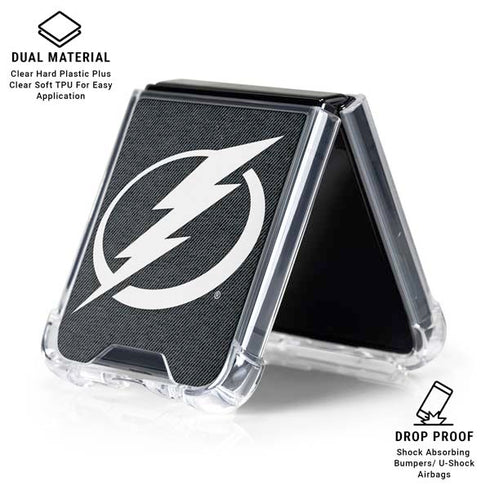 NHL Tampa Bay Lightning Black Background Galaxy Z Flip6 Clear Case