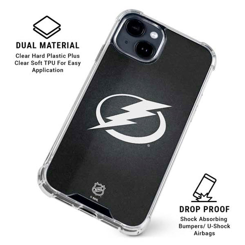 NHL Tampa Bay Lightning Black Background iPhone 15 Clear Case