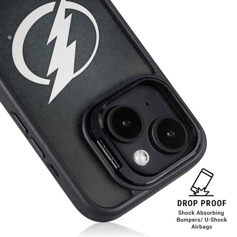 NHL Tampa Bay Lightning Black Background iPhone 15 Kickstand Case