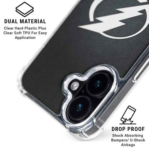 NHL Tampa Bay Lightning Black Background iPhone 16 Plus Clear Case