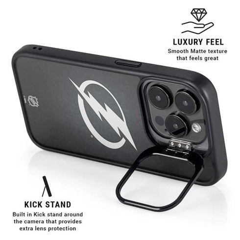 NHL Tampa Bay Lightning Black Background iPhone 16 Pro Kickstand Case