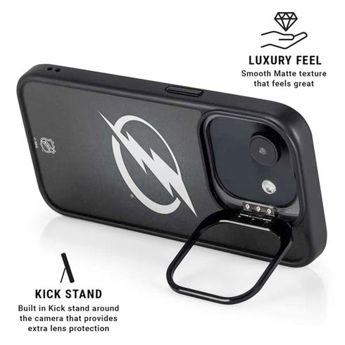 NHL Tampa Bay Lightning Black Background iPhone 16e Kickstand Case