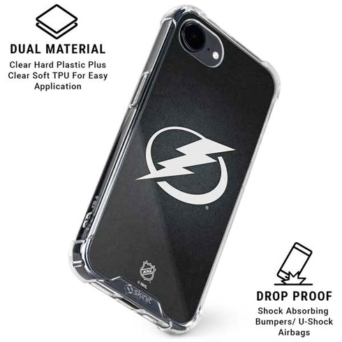 NHL Tampa Bay Lightning Black Background iPhone 16e Clear Case