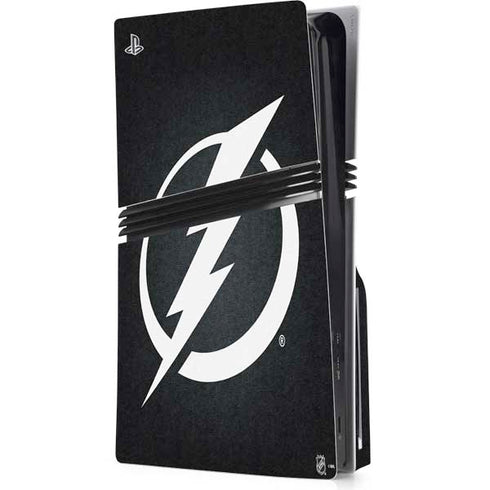 NHL Tampa Bay Lightning Black Background PS5 Pro Disk Console Skin