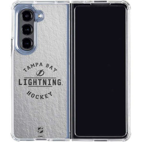 NHL Tampa Bay Lightning Black Text Galaxy Z Fold5 5G Clear Case