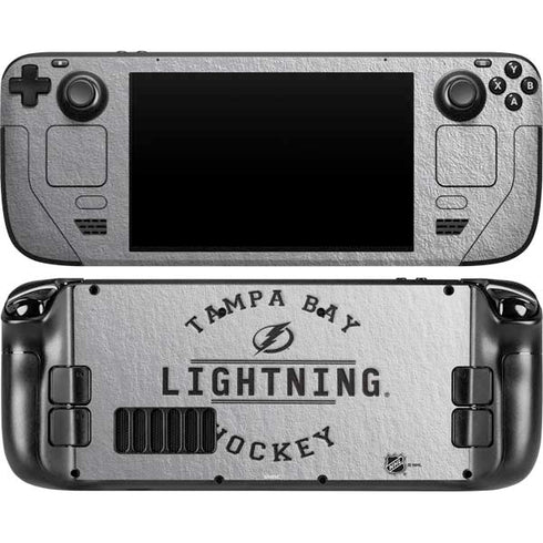 NHL Tampa Bay Lightning Black Text Steam Deck Handheld Gaming Computer OLED Skin