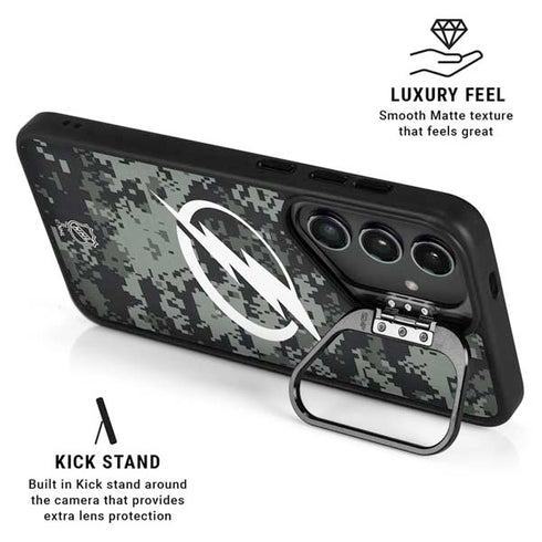 NHL Tampa Bay Lightning Camo Galaxy S24 FE Kickstand Case