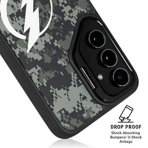 NHL Tampa Bay Lightning Camo Galaxy S24 FE Kickstand Case