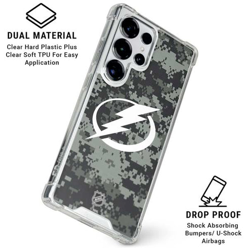 NHL Tampa Bay Lightning Camo Galaxy S25 Ultra Clear Case