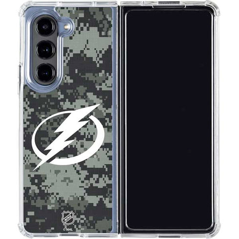 NHL Tampa Bay Lightning Camo Galaxy Z Fold5 5G Clear Case
