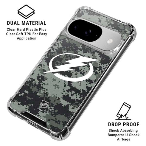 NHL Tampa Bay Lightning Camo Google Pixel 10 Clear Case