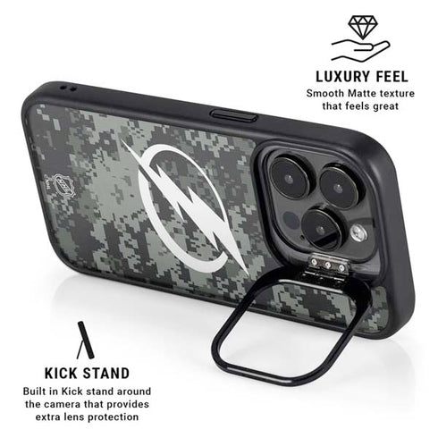 NHL Tampa Bay Lightning Camo iPhone 14 Pro Max Kickstand Case