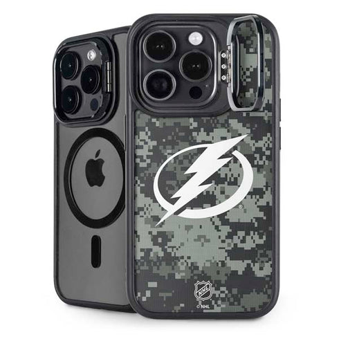 NHL Tampa Bay Lightning Camo iPhone 15 Pro Kickstand Case