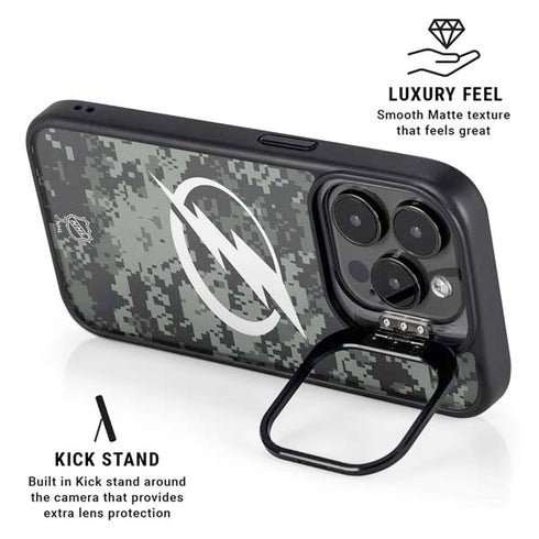 NHL Tampa Bay Lightning Camo iPhone 15 Pro Max Kickstand Case