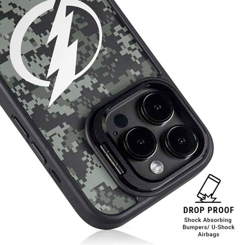 NHL Tampa Bay Lightning Camo iPhone 15 Pro Max Kickstand Case