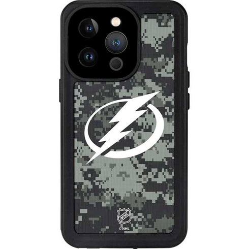 NHL Tampa Bay Lightning Camo iPhone 15 Pro Waterproof Case