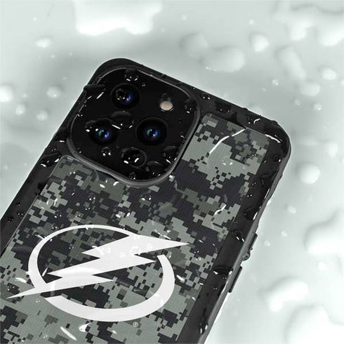 NHL Tampa Bay Lightning Camo iPhone 15 Pro Waterproof Case