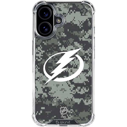 NHL Tampa Bay Lightning Camo iPhone 16 Plus Clear Case