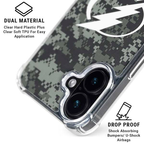 NHL Tampa Bay Lightning Camo iPhone 16 Plus Clear Case