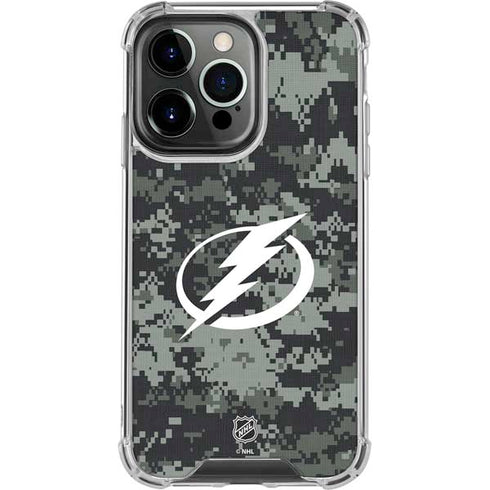 NHL Tampa Bay Lightning Camo iPhone 16 Pro Clear Case