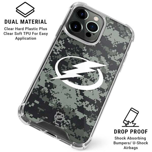 NHL Tampa Bay Lightning Camo iPhone 16 Pro Clear Case