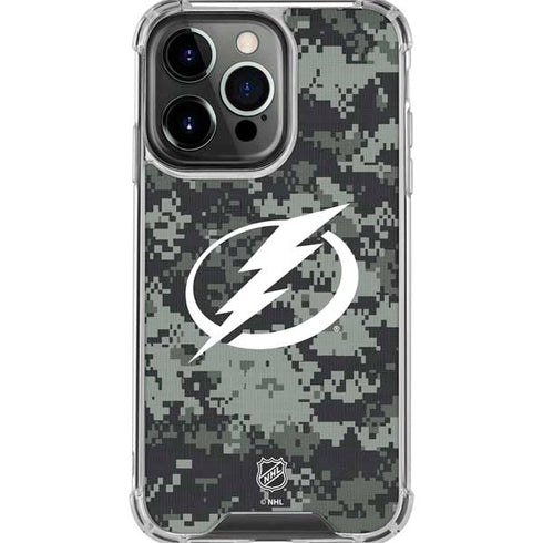 NHL Tampa Bay Lightning Camo iPhone 16 Pro Max Clear Case