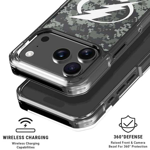 NHL Tampa Bay Lightning Camo iPhone 18 Pro Clear Case